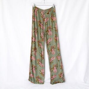 Mudd Boho Floral Flare Pants Medium Tassel Tie Festival Y2K